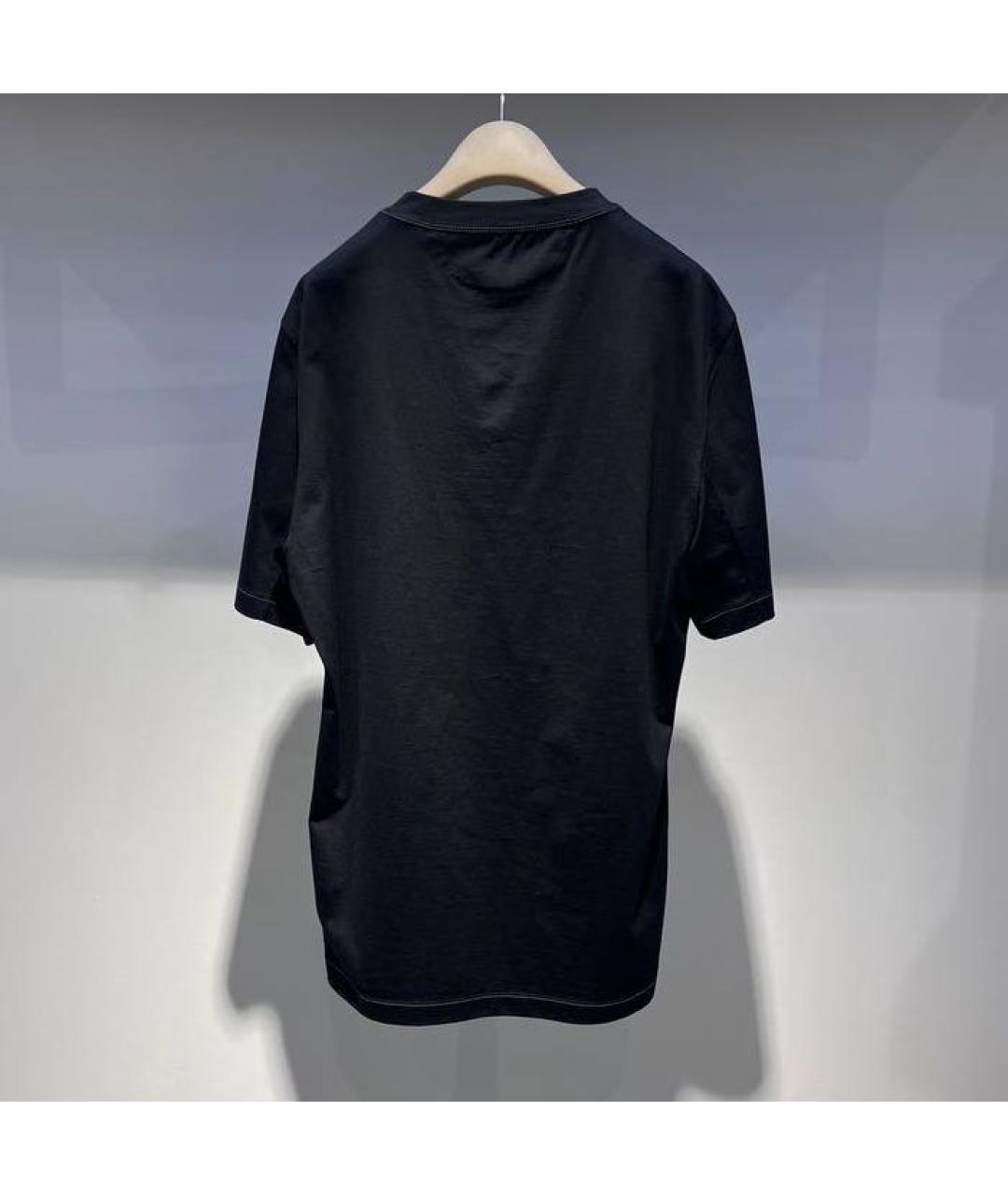 BRUNELLO CUCINELLI Черная хлопковая футболка, фото 2