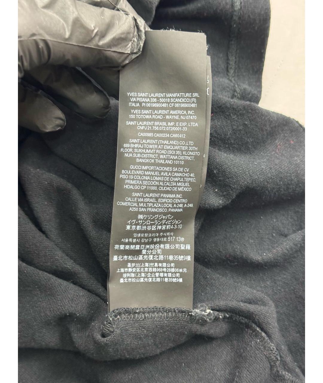 SAINT LAURENT Черная хлопковая футболка, фото 8