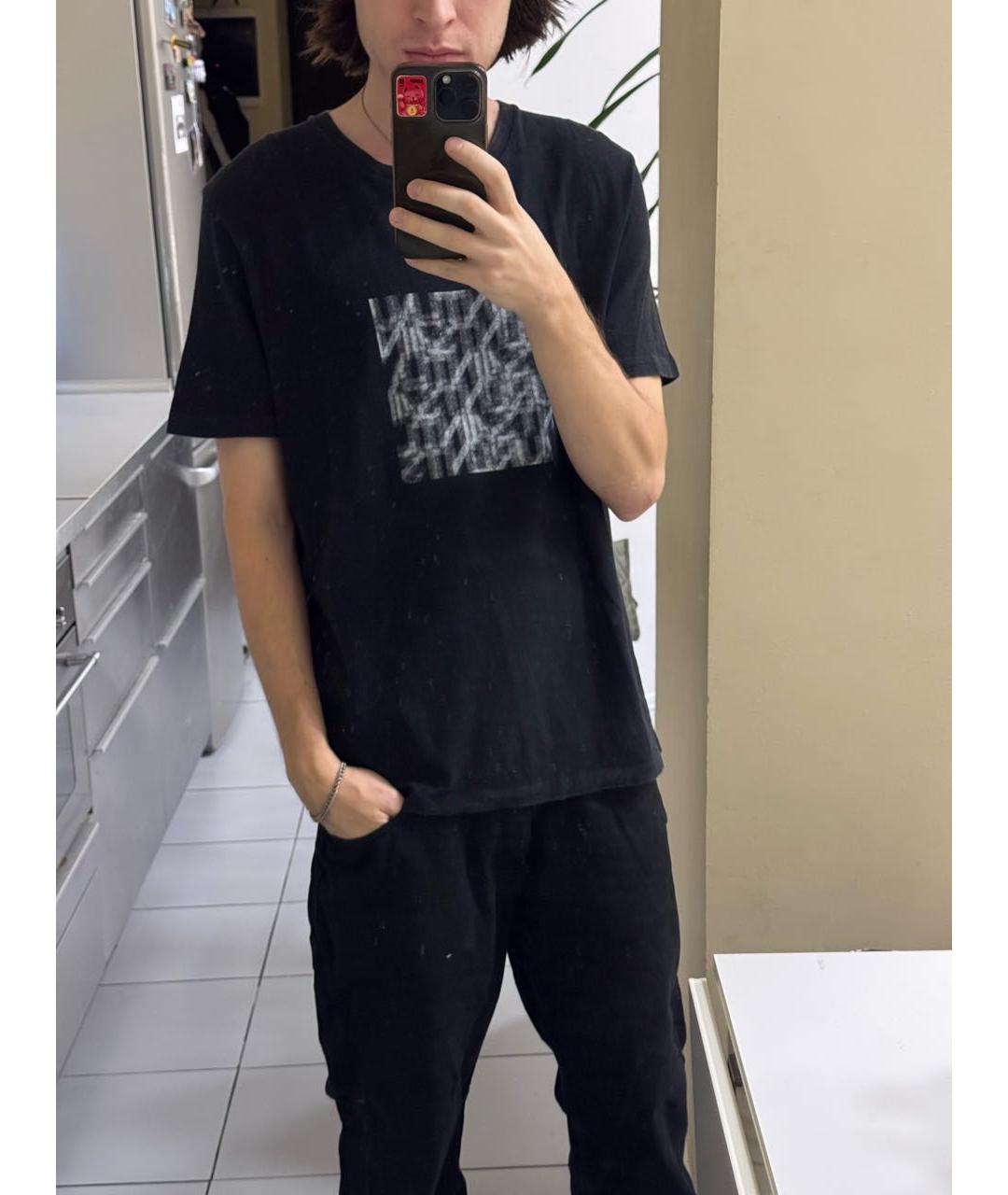 SAINT LAURENT Черная хлопковая футболка, фото 4