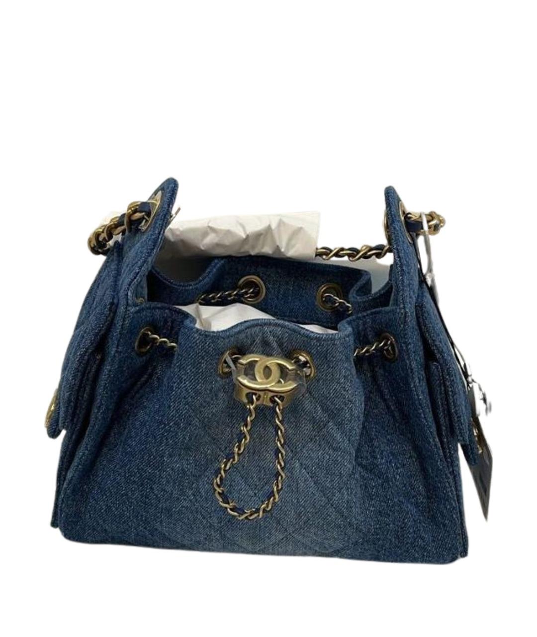 CHANEL Синяя деним сумка тоут, фото 1