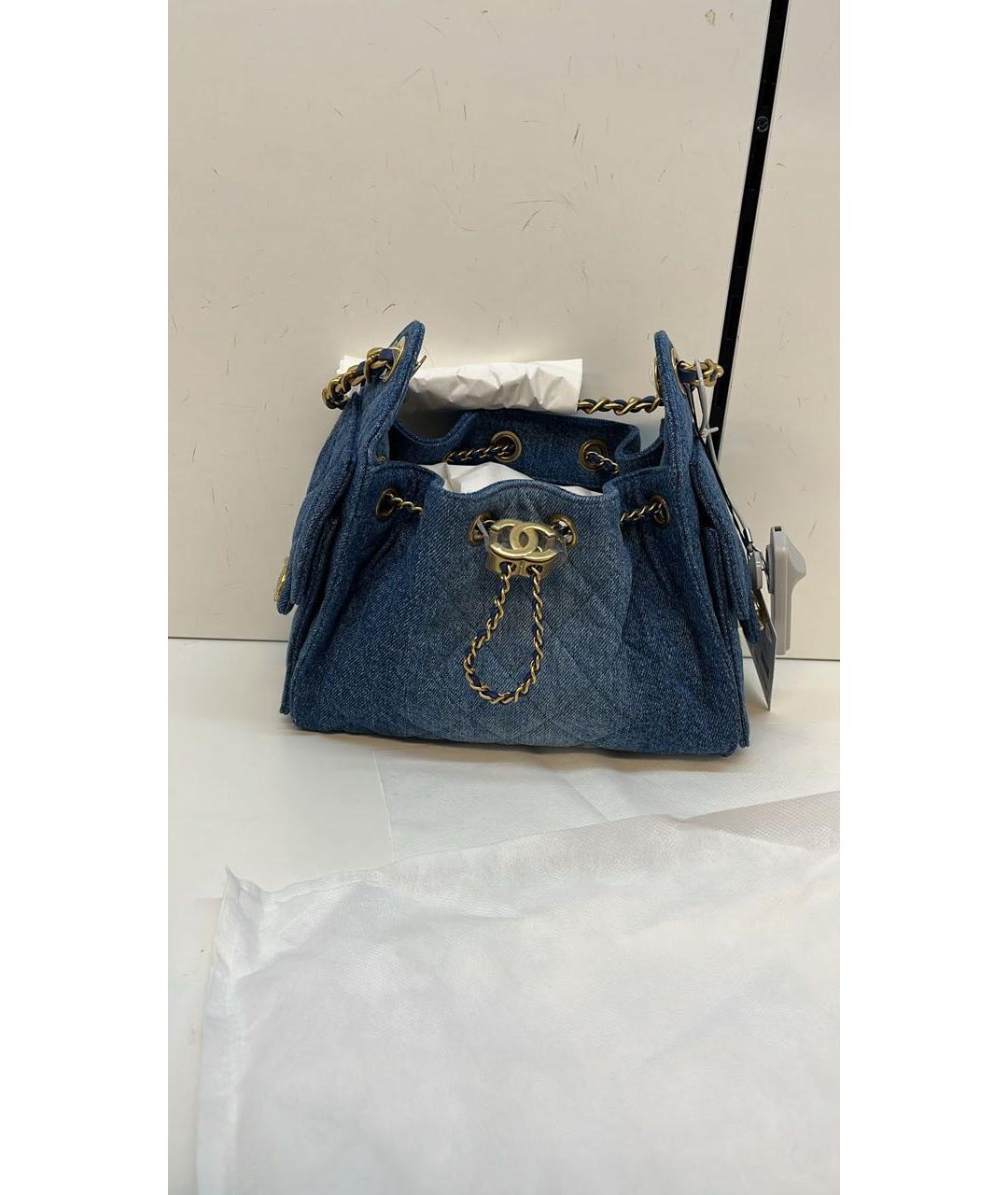 CHANEL Синяя деним сумка тоут, фото 3