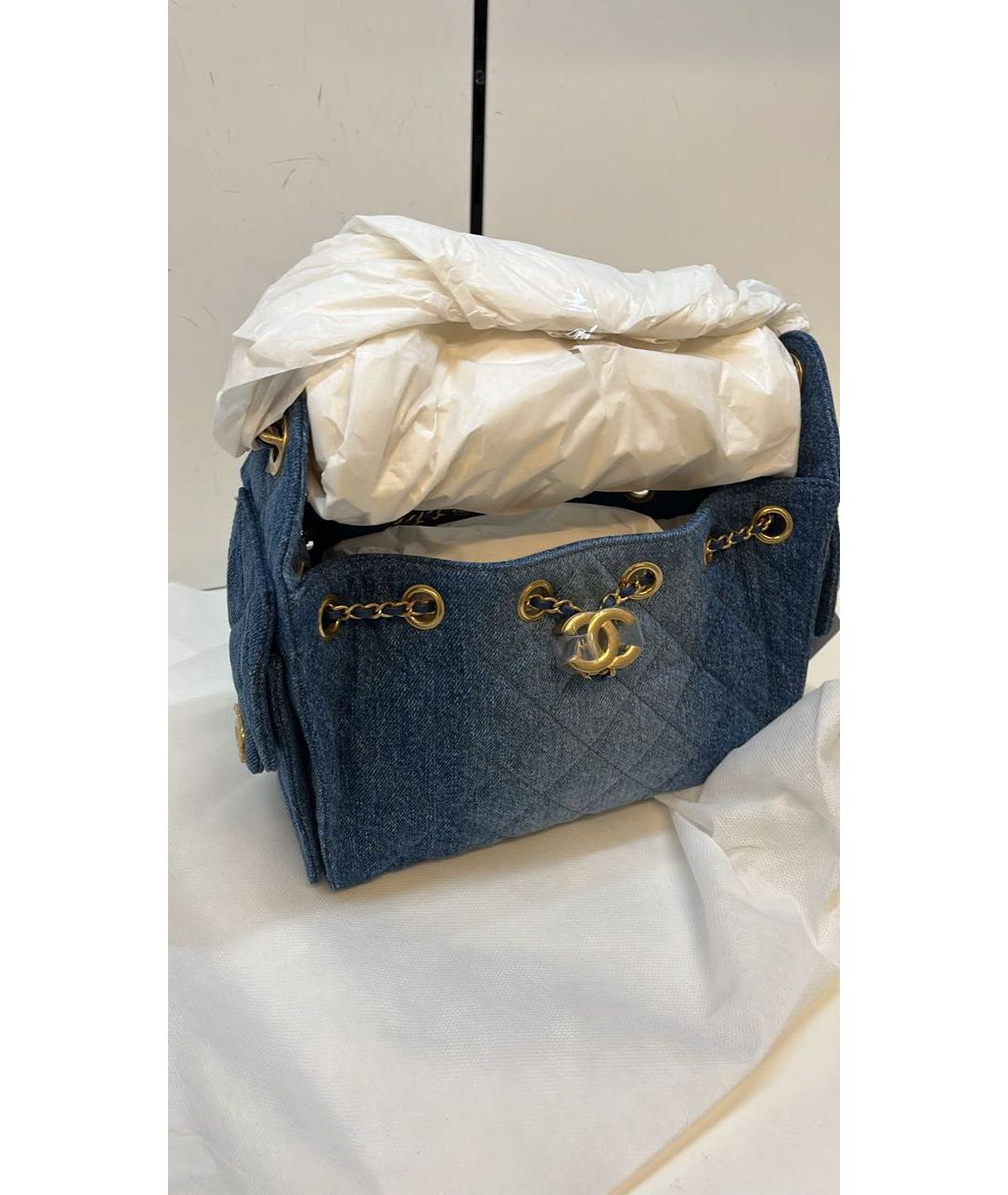 CHANEL Синяя деним сумка тоут, фото 2