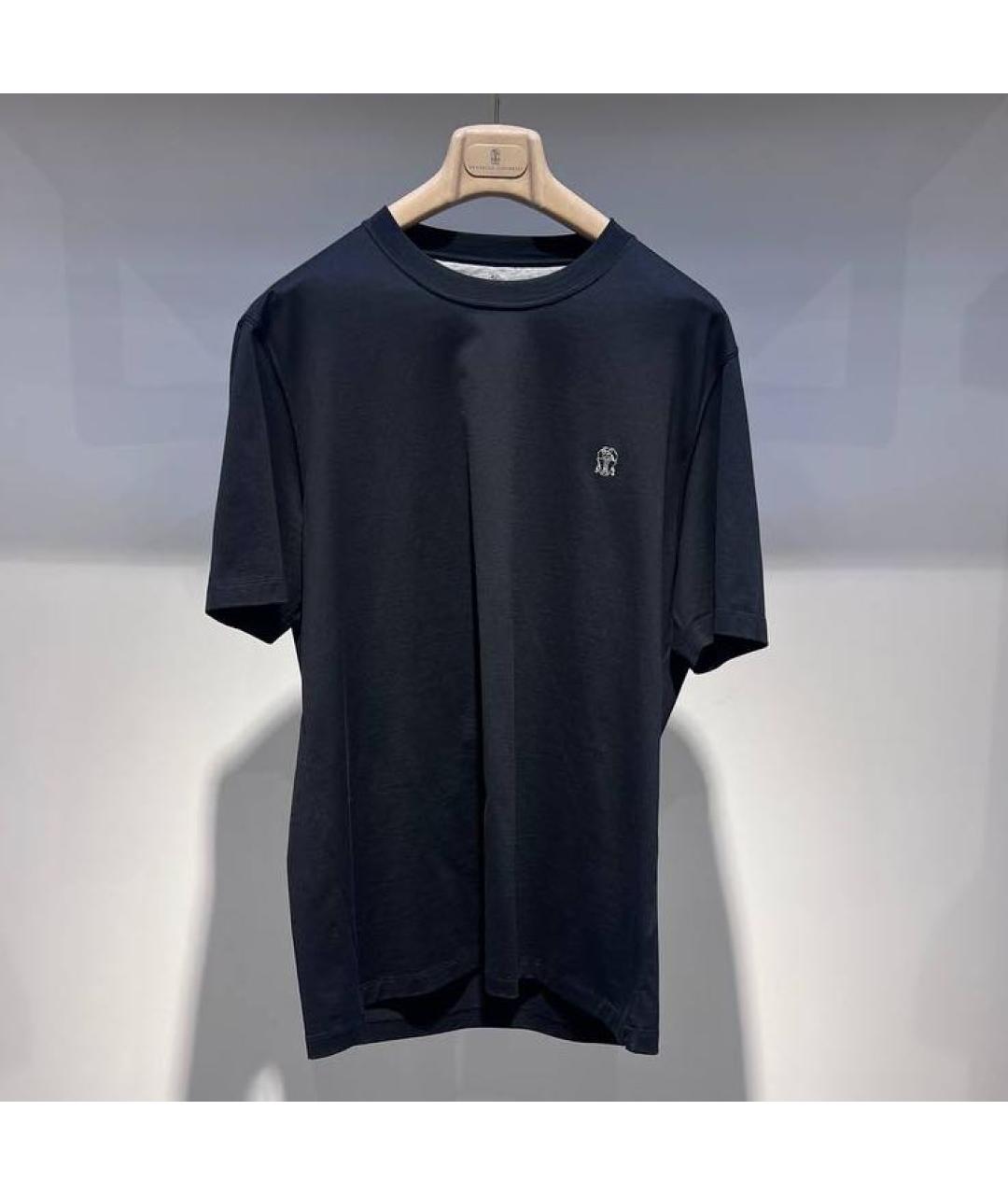 BRUNELLO CUCINELLI Черная хлопковая футболка, фото 3