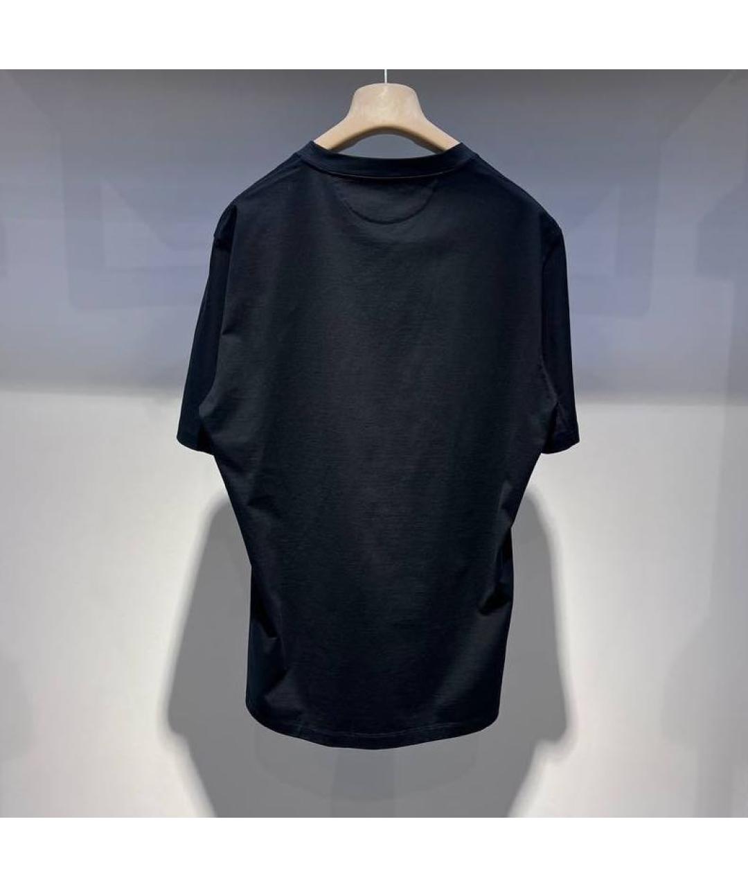 BRUNELLO CUCINELLI Черная хлопковая футболка, фото 2