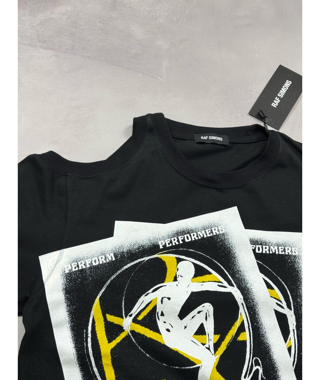 RAF SIMONS Черная хлопковая футболка, фото 3