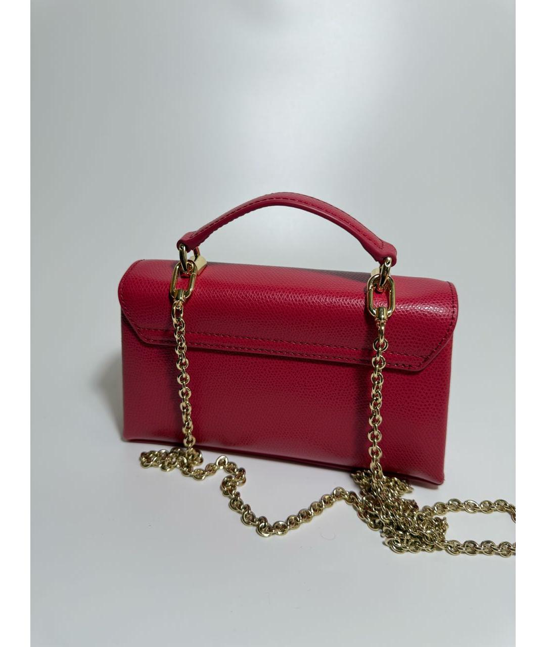 FURLA Красная кожаная сумка с короткими ручками, фото 3