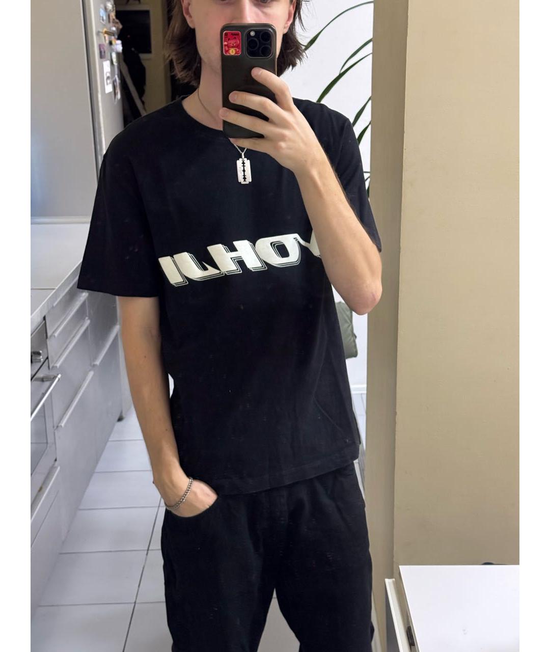 Y-3 Черная хлопковая футболка, фото 4