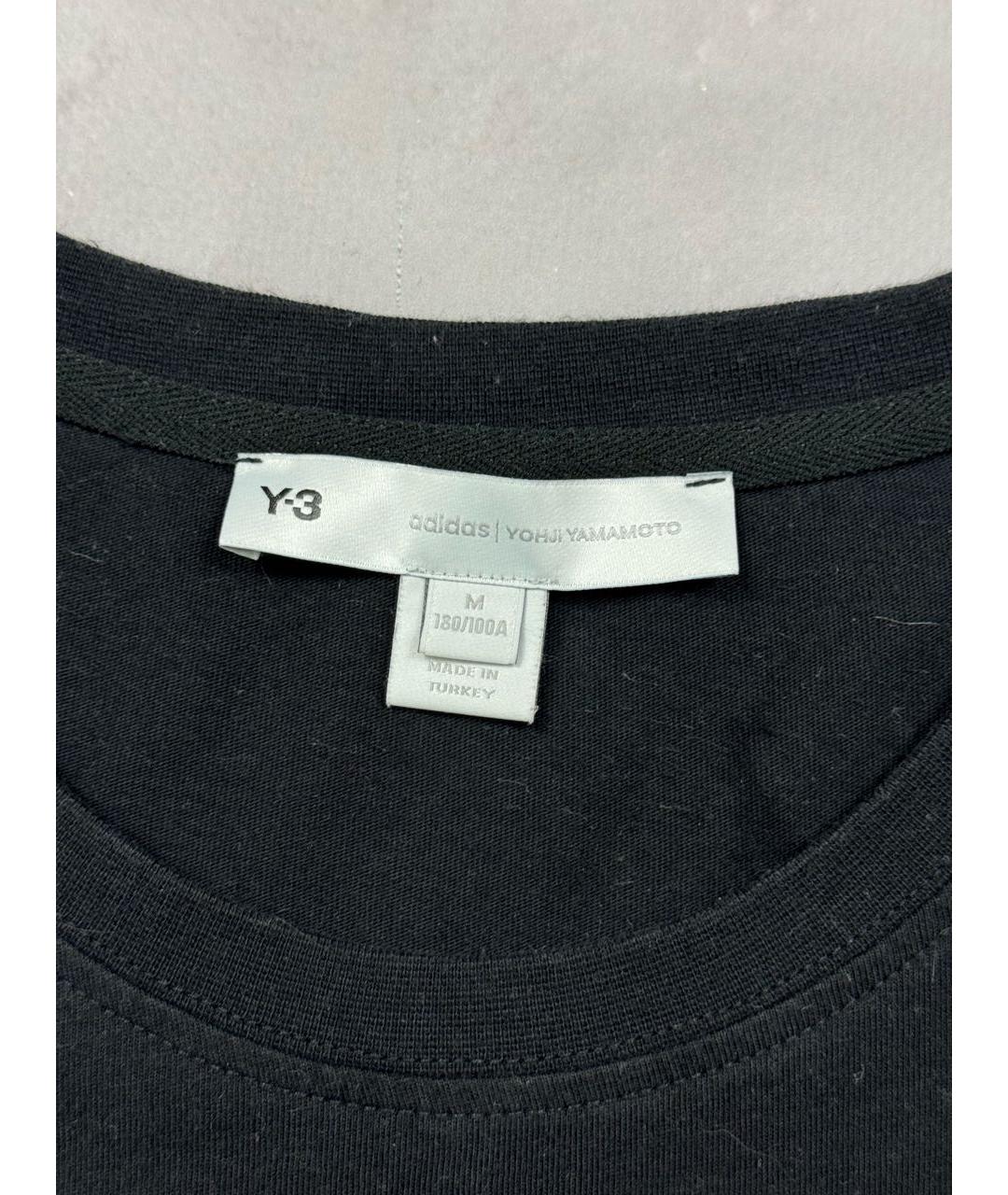 Y-3 Черная хлопковая футболка, фото 5