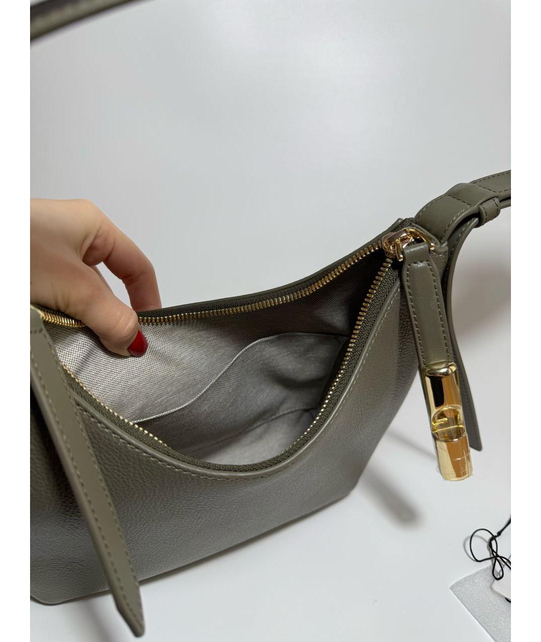 FURLA Зеленая кожаная сумка через плечо, фото 4