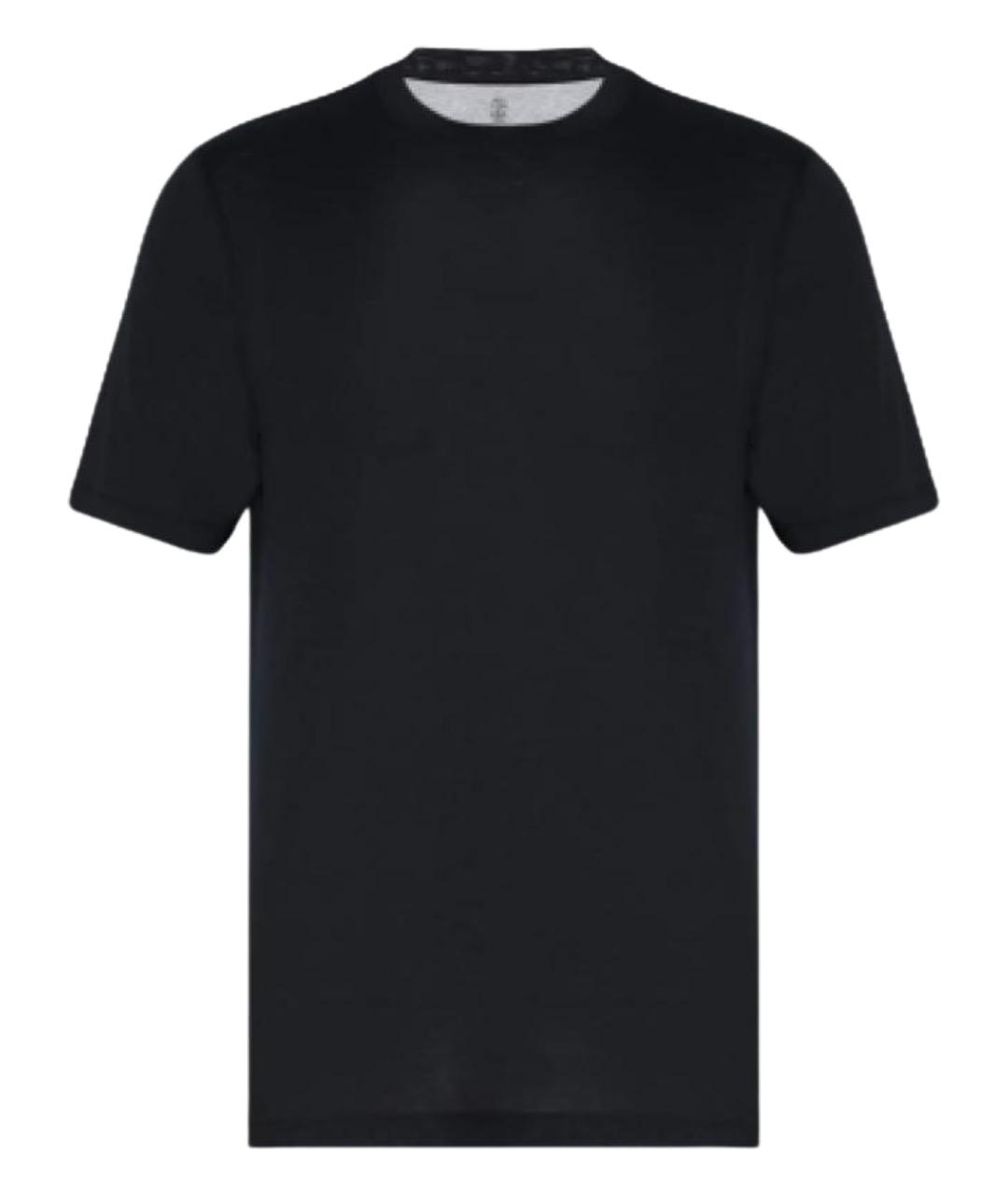 BRUNELLO CUCINELLI Черная хлопковая футболка, фото 1