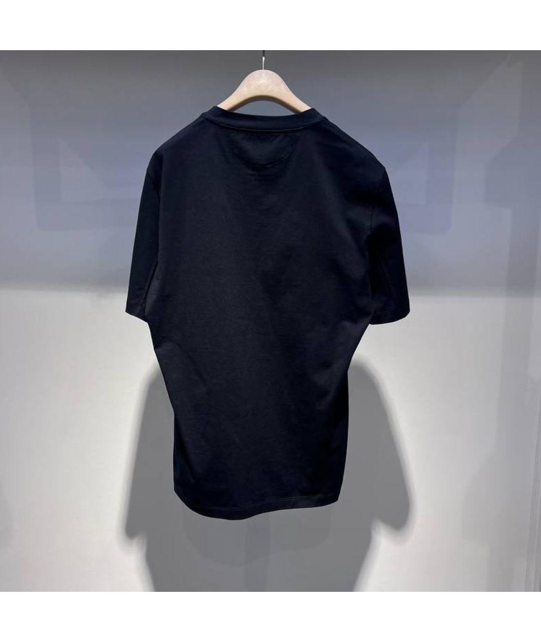 BRUNELLO CUCINELLI Черная хлопковая футболка, фото 3