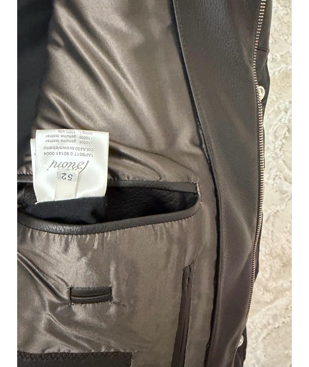 BRIONI Коричневая кожаная парка, фото 3