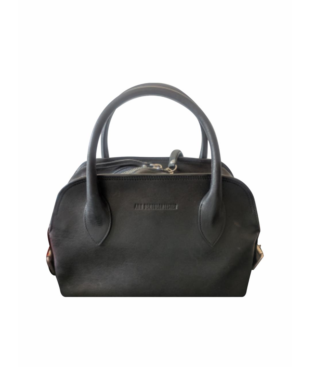 ANN DEMEULEMEESTER Черная кожаная сумка через плечо, фото 1