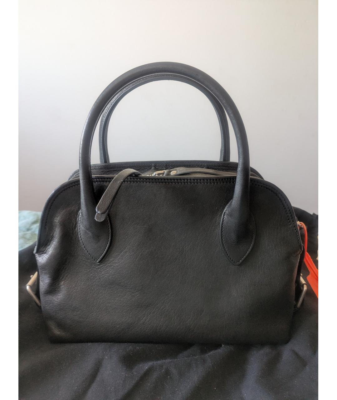 ANN DEMEULEMEESTER Черная кожаная сумка через плечо, фото 4