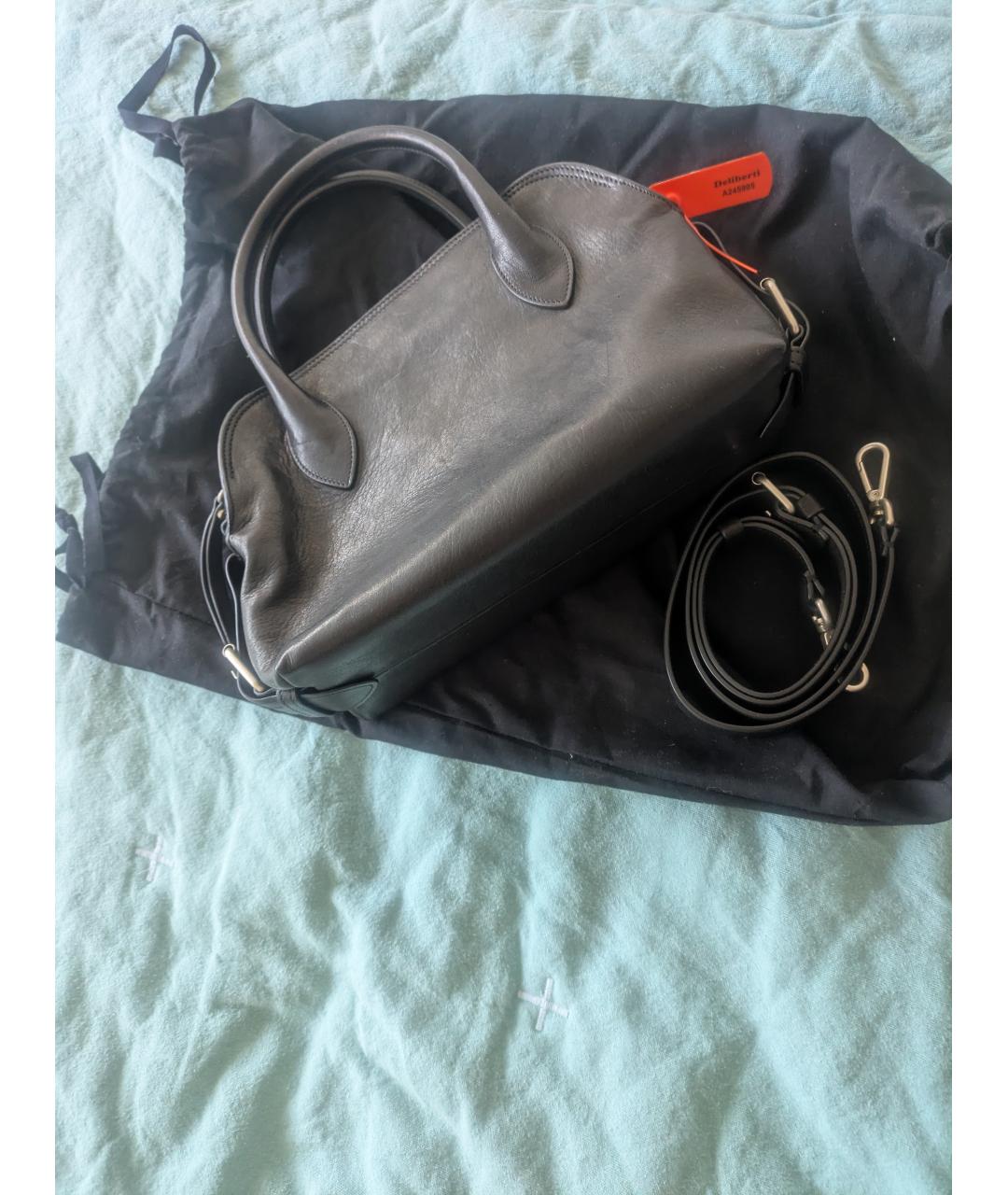 ANN DEMEULEMEESTER Черная кожаная сумка через плечо, фото 5