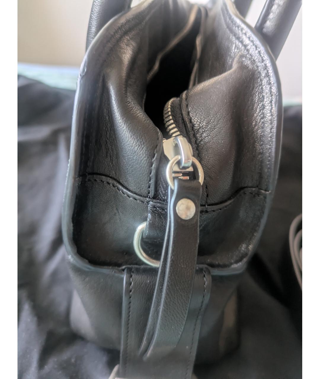 ANN DEMEULEMEESTER Черная кожаная сумка через плечо, фото 3