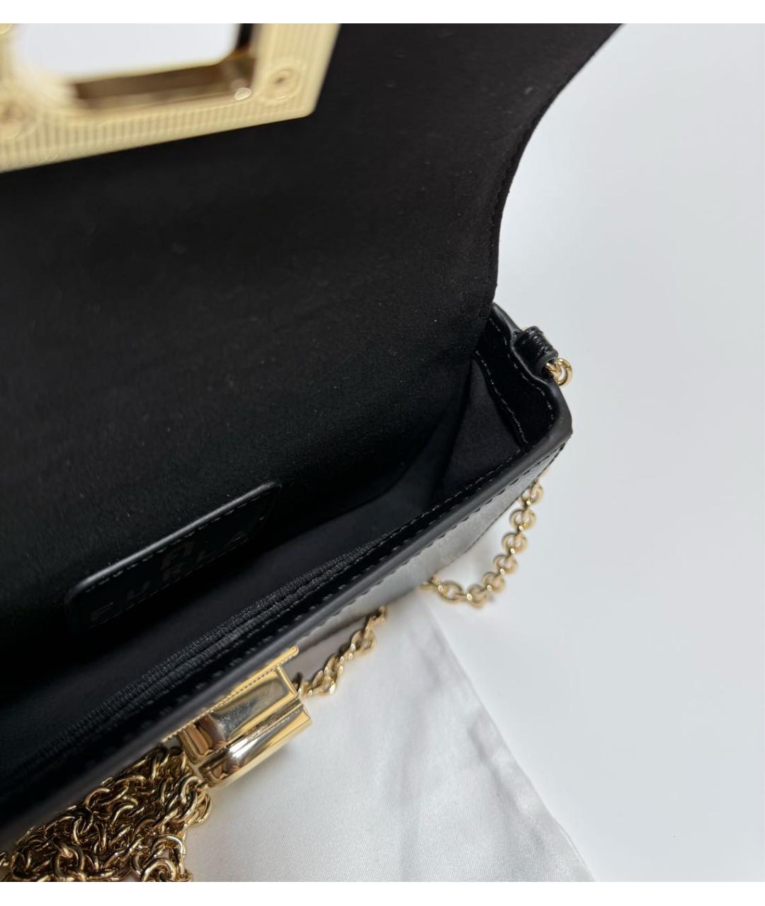 FURLA Черная кожаная сумка через плечо, фото 5