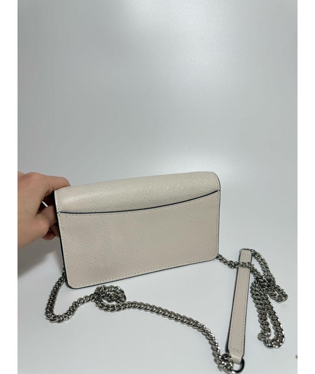 POLO RALPH LAUREN Белая кожаная сумка через плечо, фото 3