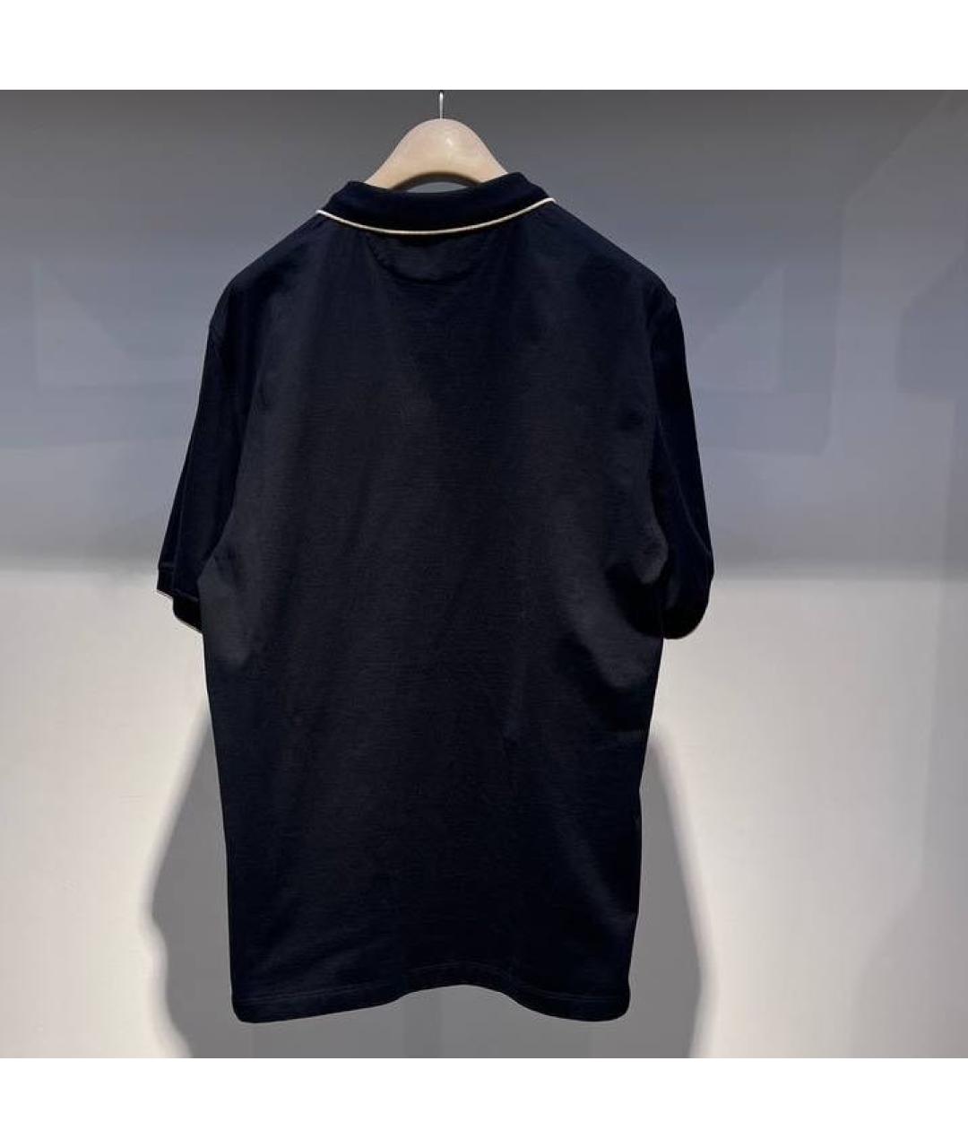 BRUNELLO CUCINELLI Черное хлопковое поло с коротким рукавом, фото 2