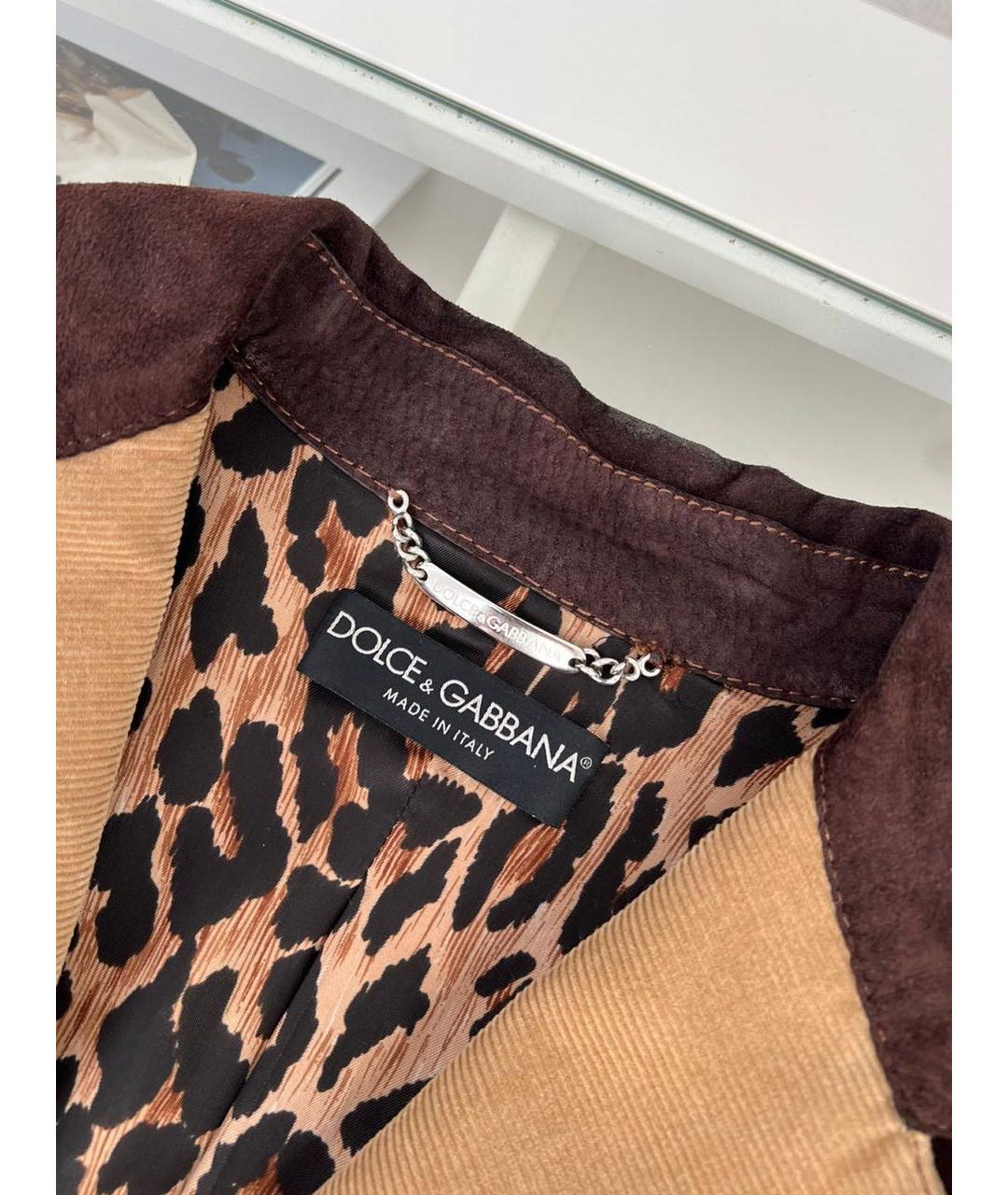 DOLCE&GABBANA Коричневый жилет, фото 4