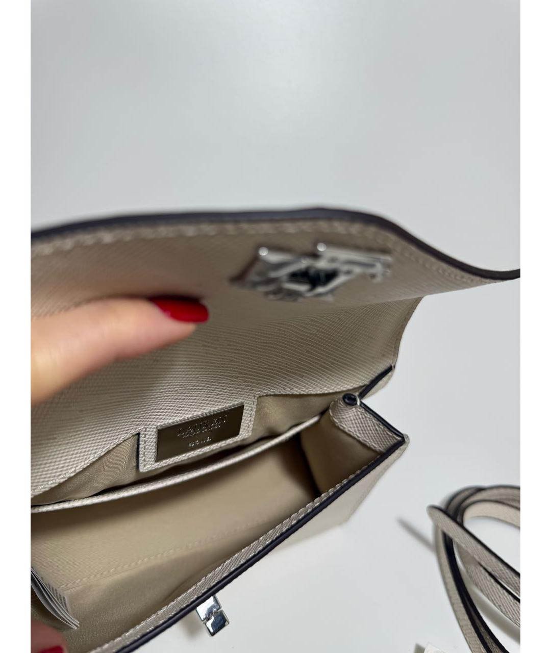 RALPH LAUREN Белая кожаная сумка с короткими ручками, фото 2