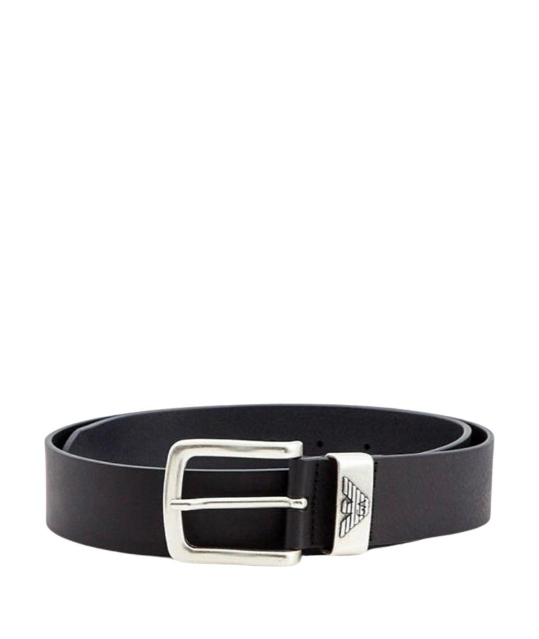EMPORIO ARMANI Черный кожаный ремень, фото 1