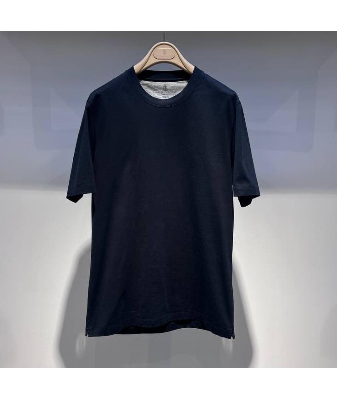 BRUNELLO CUCINELLI Черная хлопковая футболка, фото 3