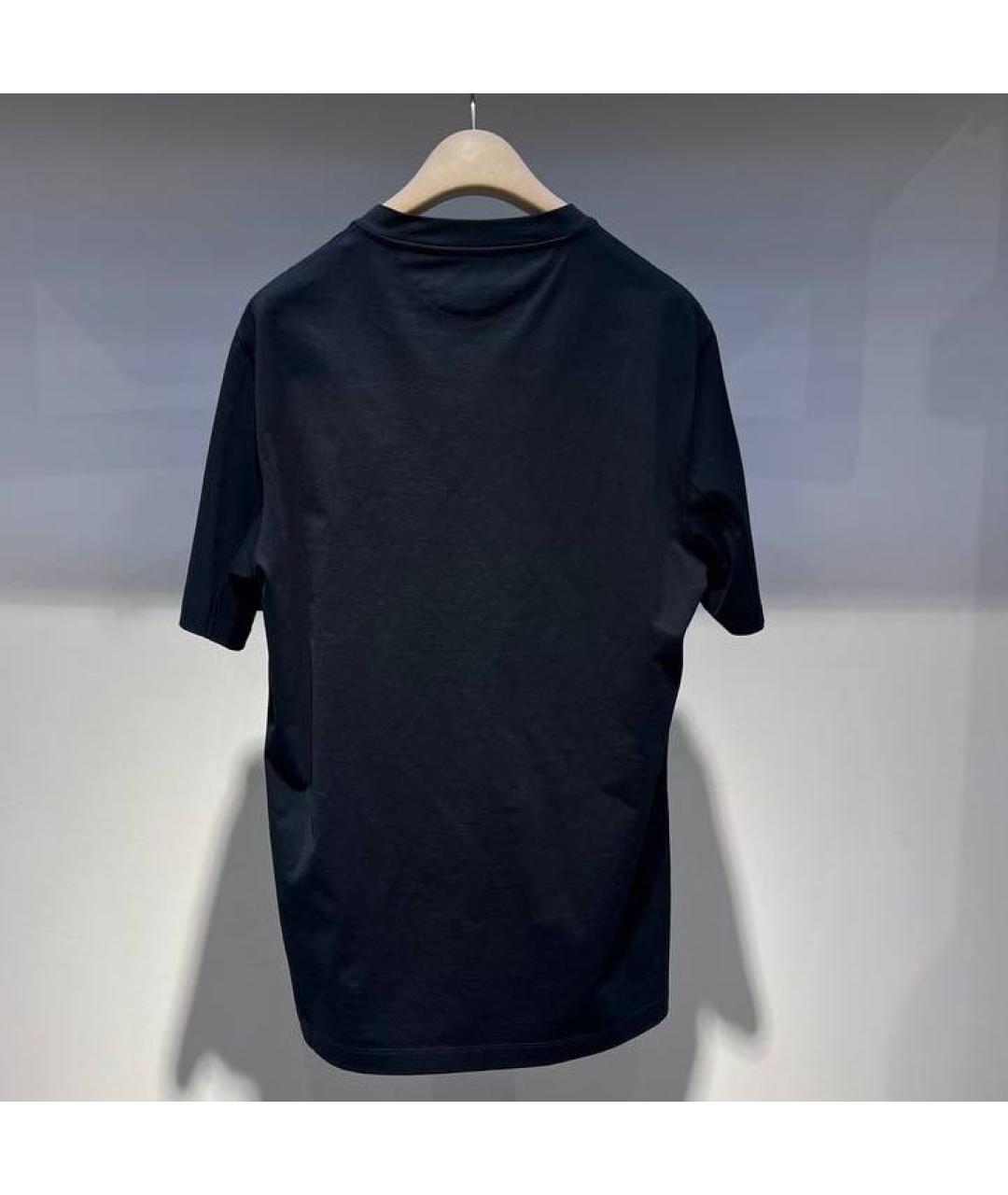 BRUNELLO CUCINELLI Черная хлопковая футболка, фото 2