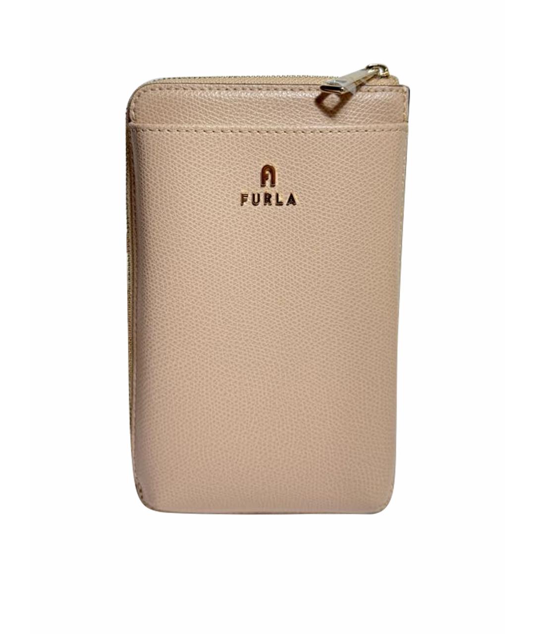 FURLA Бежевая кожаная сумка через плечо, фото 1