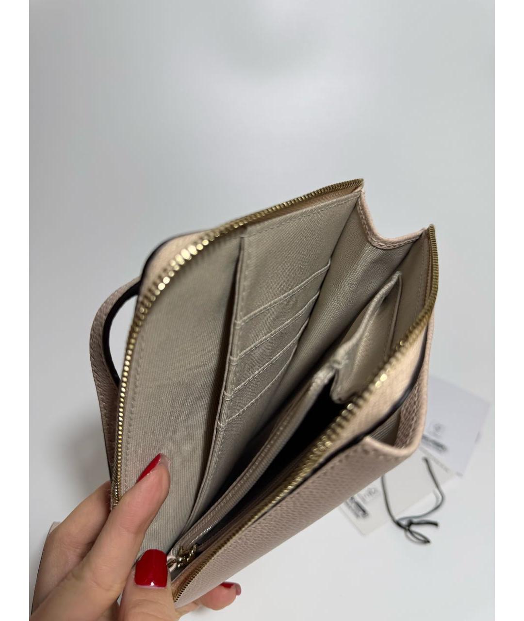 FURLA Бежевая кожаная сумка через плечо, фото 4