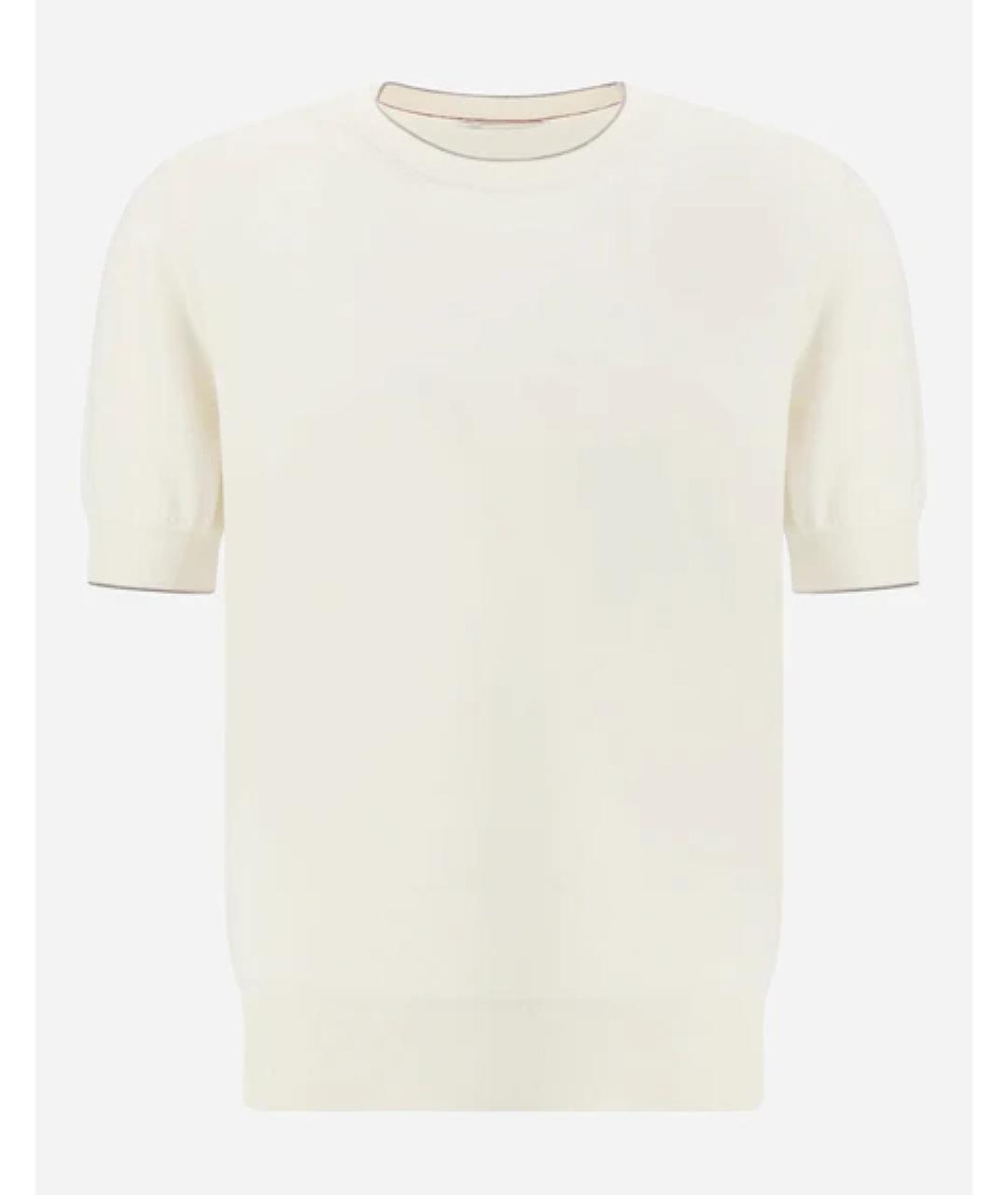 BRUNELLO CUCINELLI Белая хлопковая футболка, фото 1