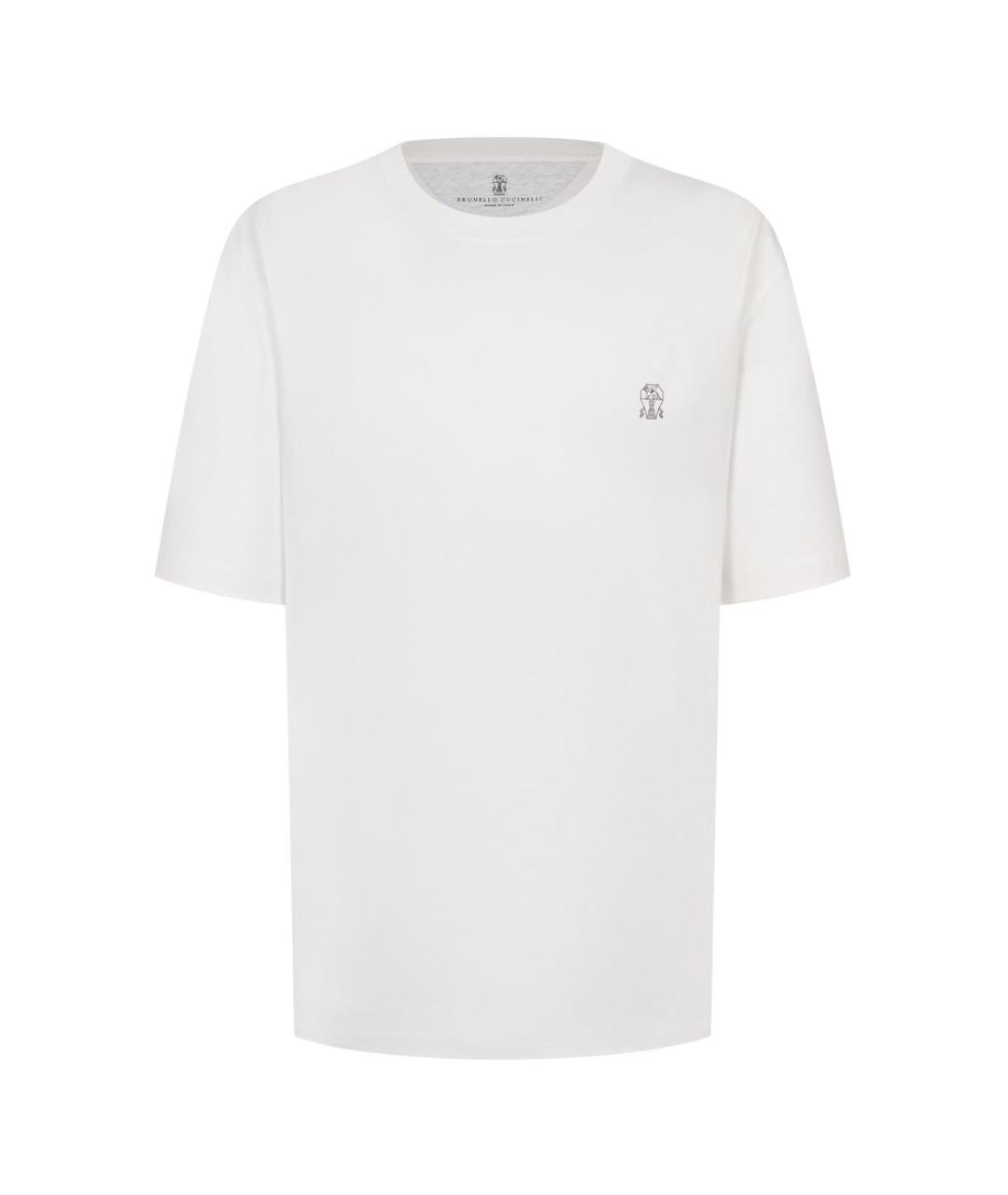 BRUNELLO CUCINELLI Белая хлопковая футболка, фото 1