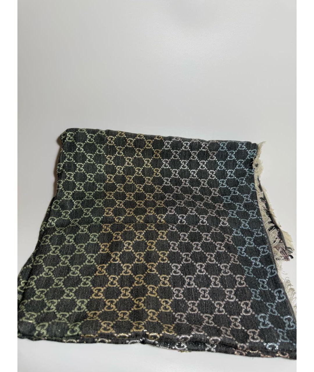 GUCCI Серый шарф, фото 8