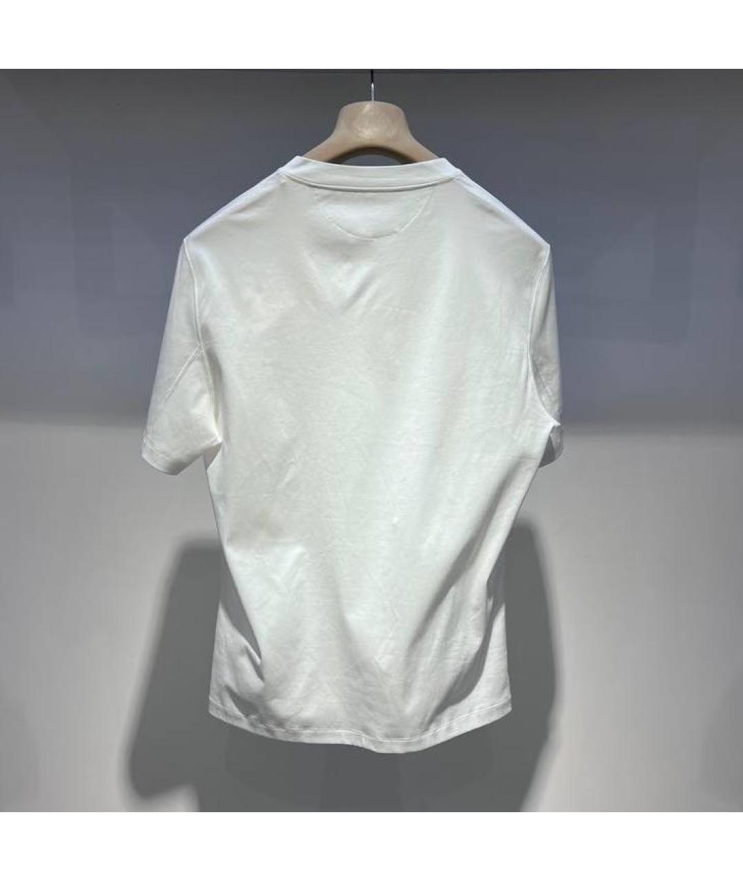 BRUNELLO CUCINELLI Белая хлопковая футболка, фото 2