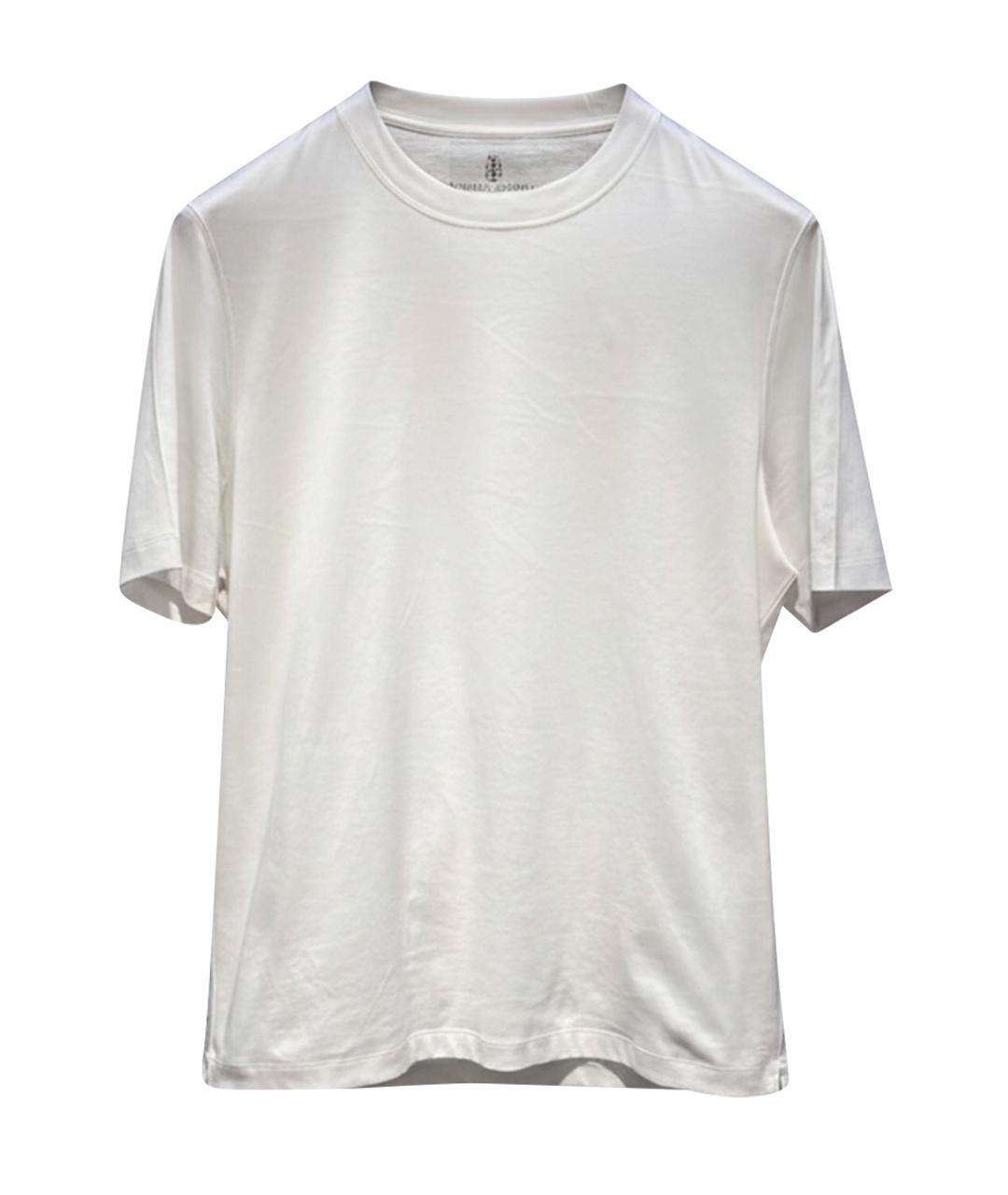 BRUNELLO CUCINELLI Белая хлопковая футболка, фото 1