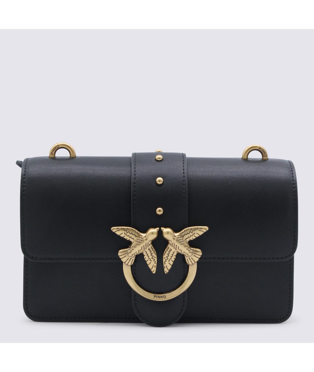 PINKO Черная кожаная сумка через плечо, фото 3