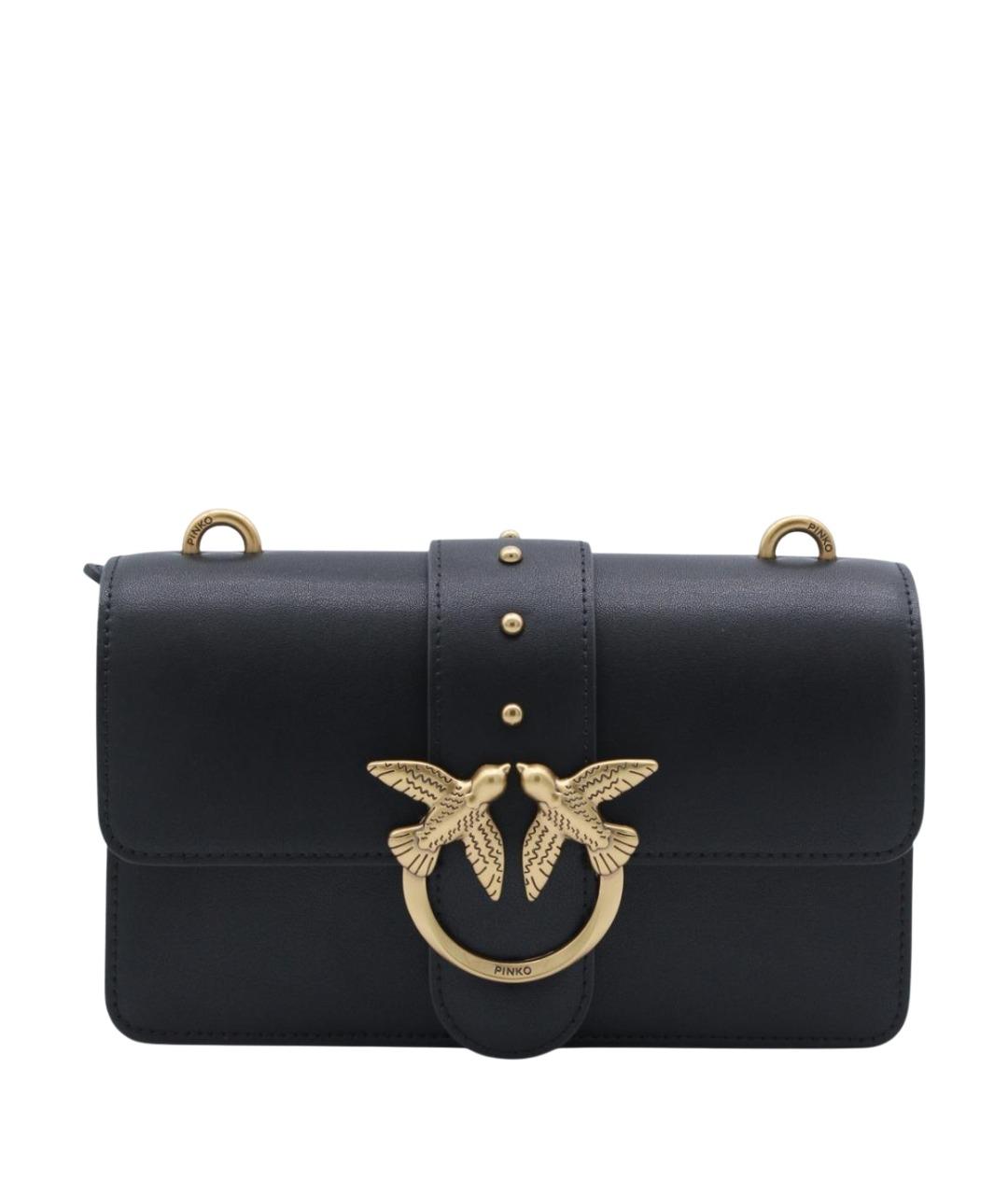 PINKO Черная кожаная сумка через плечо, фото 1