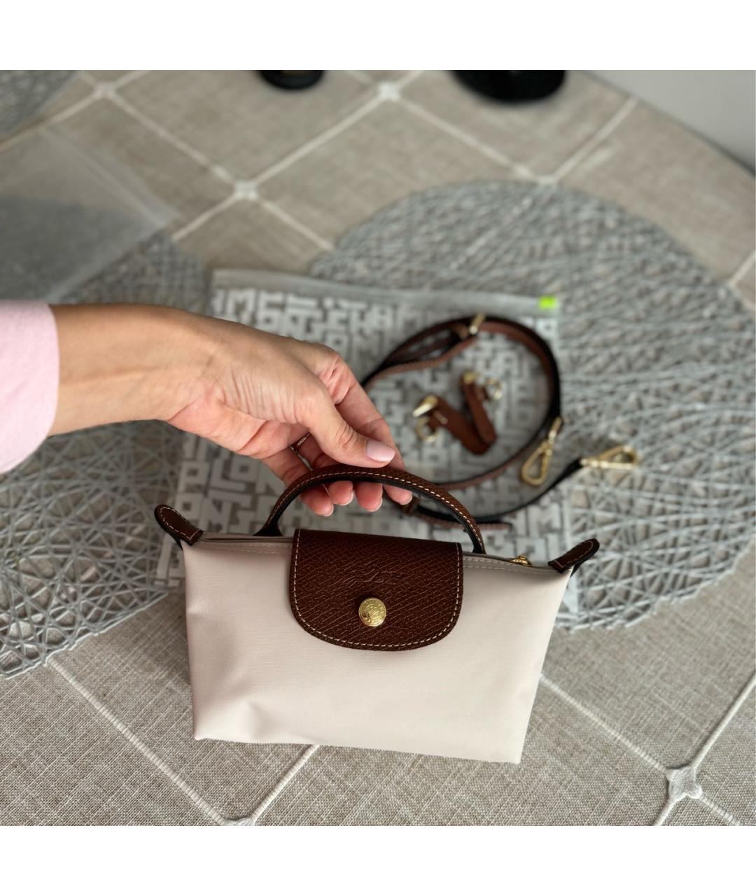 LONGCHAMP Бежевая сумка с короткими ручками, фото 2