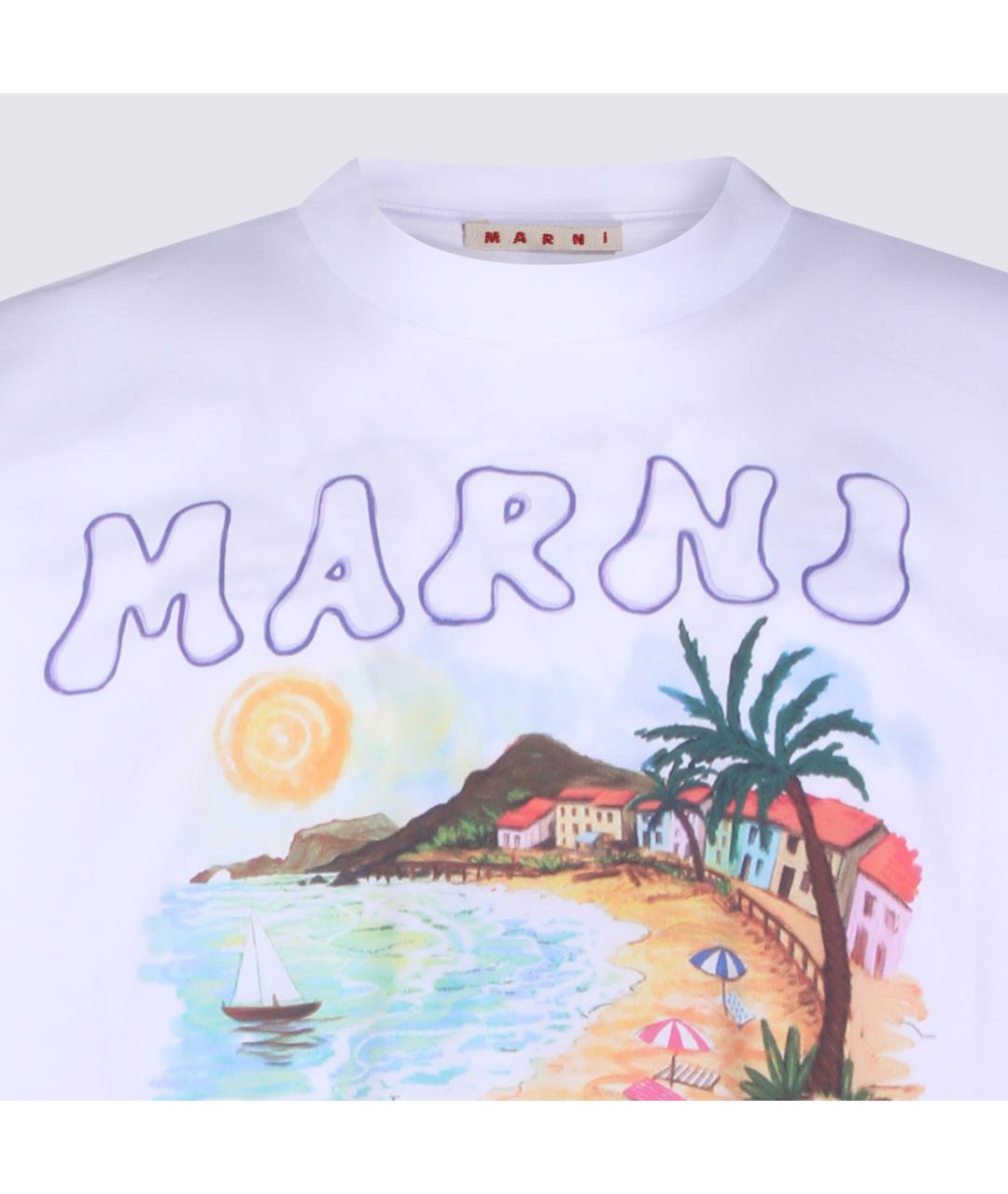 MARNI Белая хлопковая футболка, фото 3