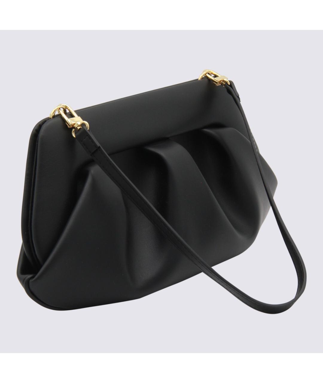 THEMOIRE Черная кожаная сумка через плечо, фото 3