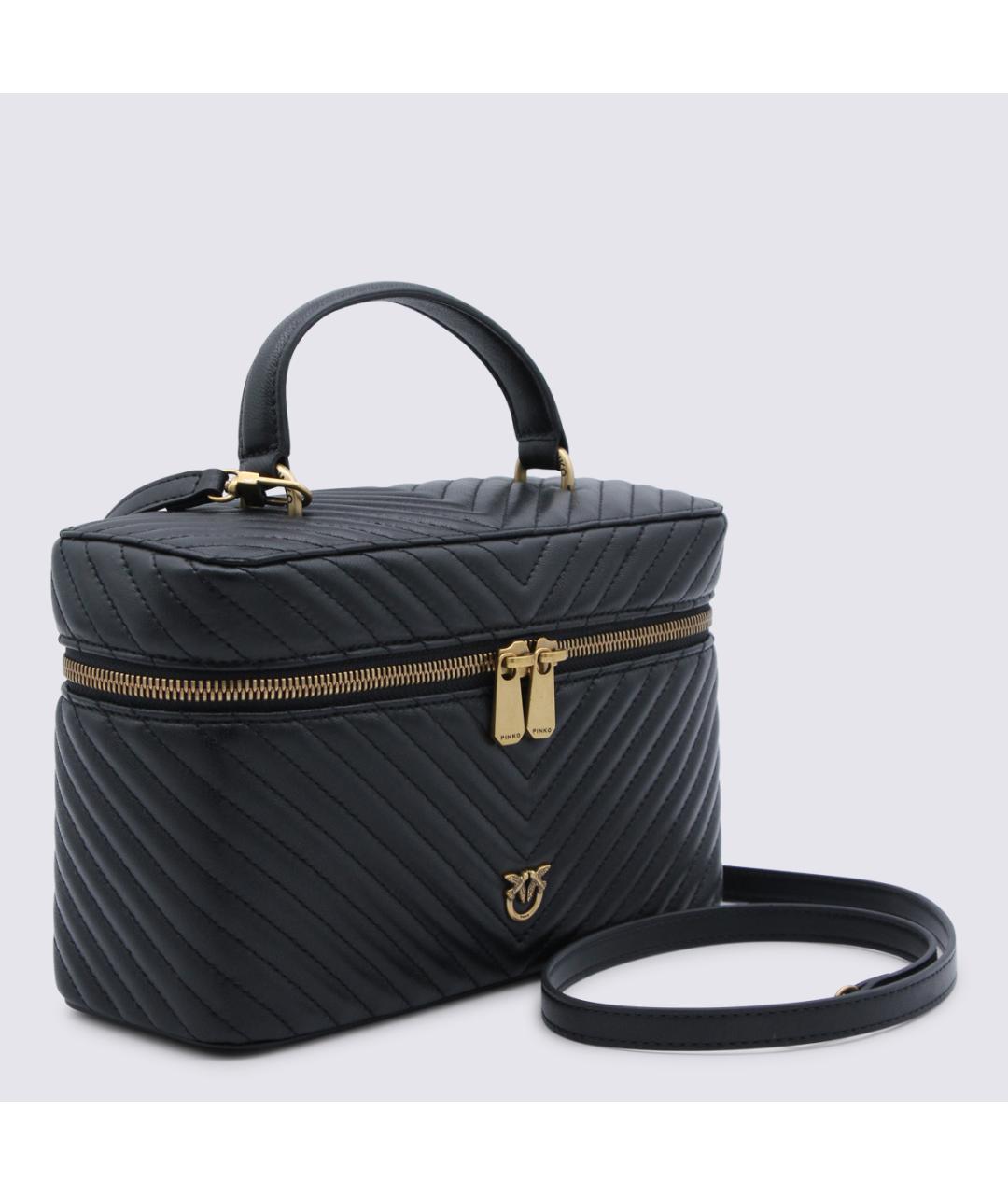 PINKO Черная кожаная сумка с короткими ручками, фото 2