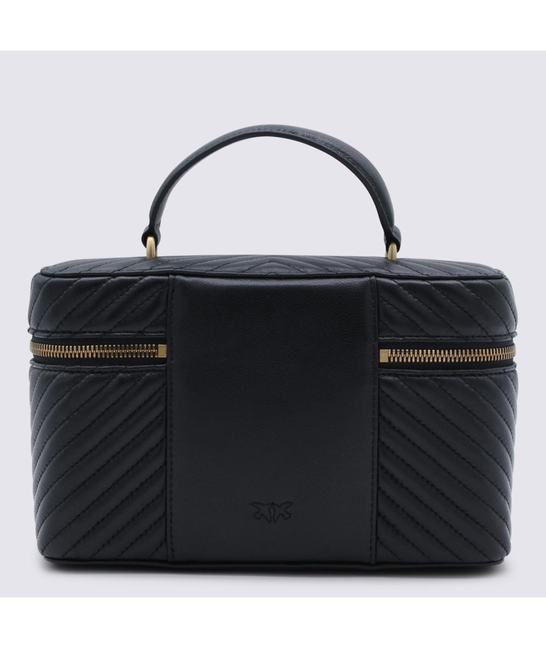 PINKO Черная кожаная сумка с короткими ручками, фото 3