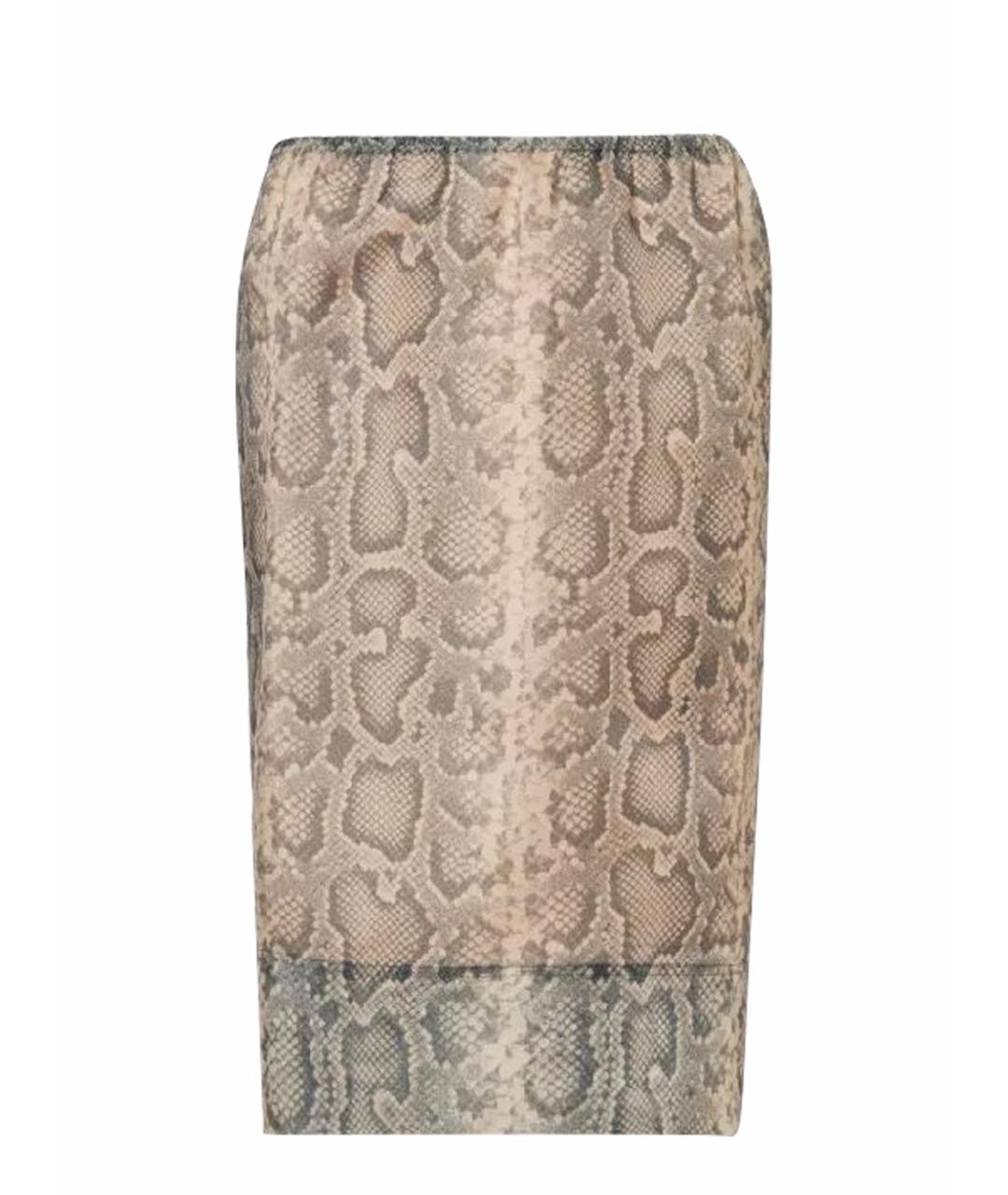 SPORTMAX Бежевая полиэстеровая юбка миди, фото 1