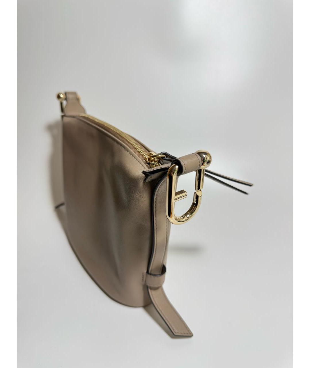 FURLA Бежевая кожаная сумка через плечо, фото 2