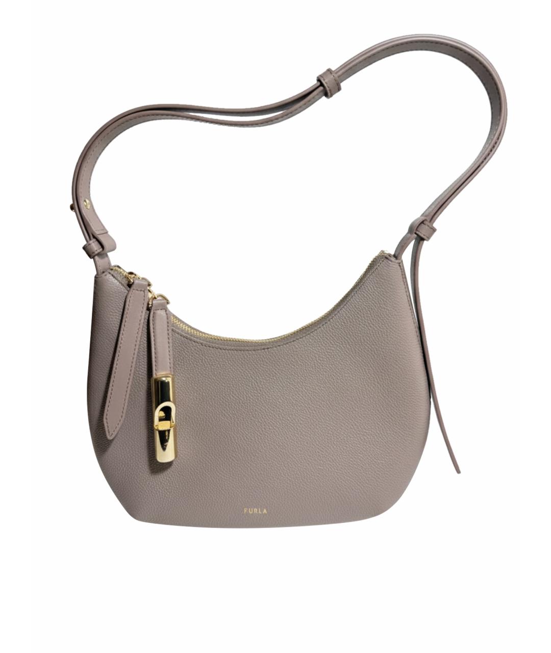 FURLA Бежевая кожаная сумка через плечо, фото 1