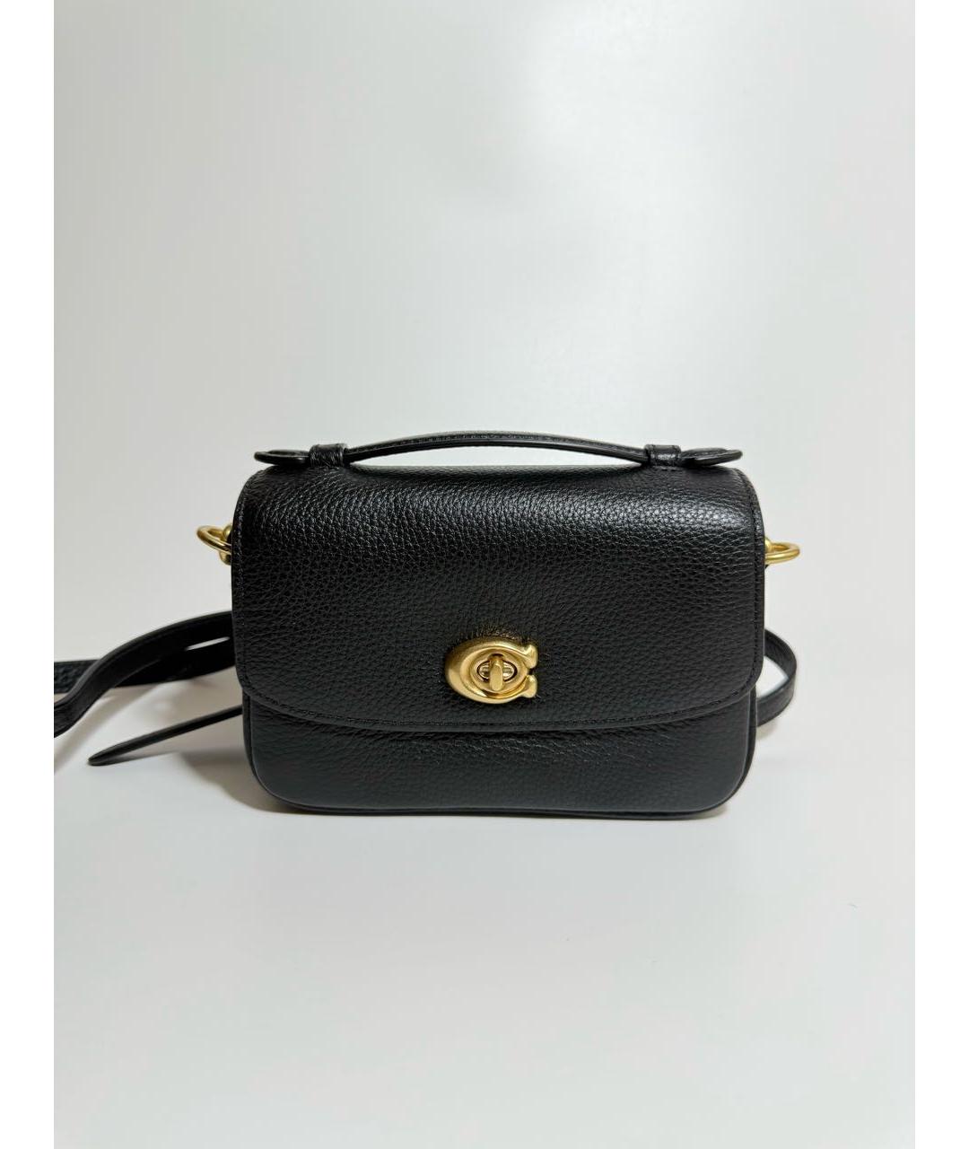 COACH Черная кожаная сумка через плечо, фото 6