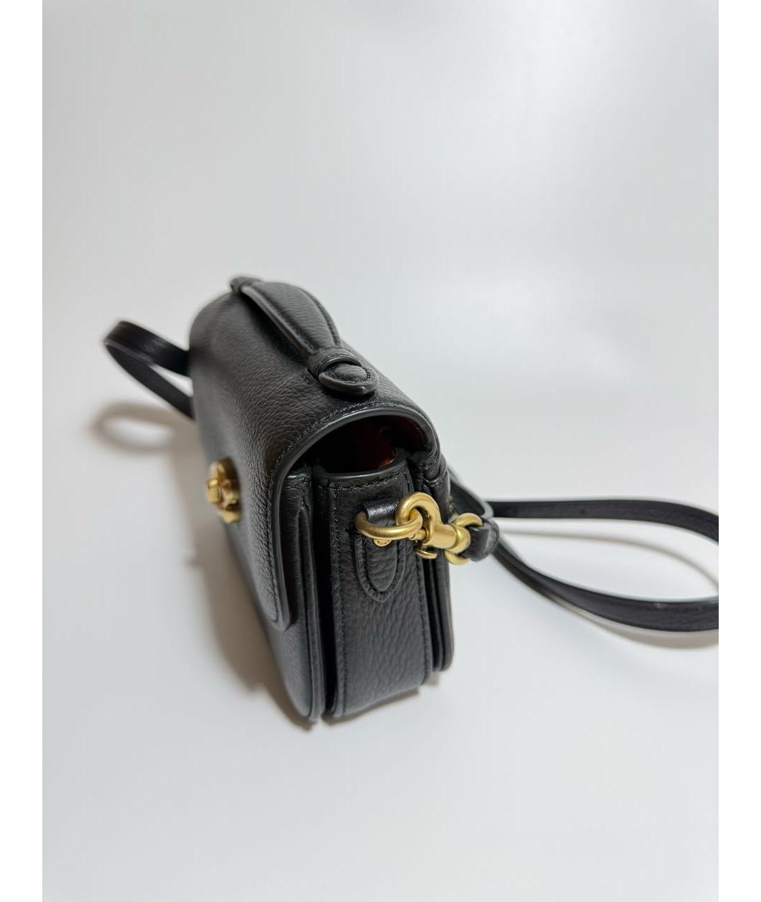 COACH Черная кожаная сумка через плечо, фото 2