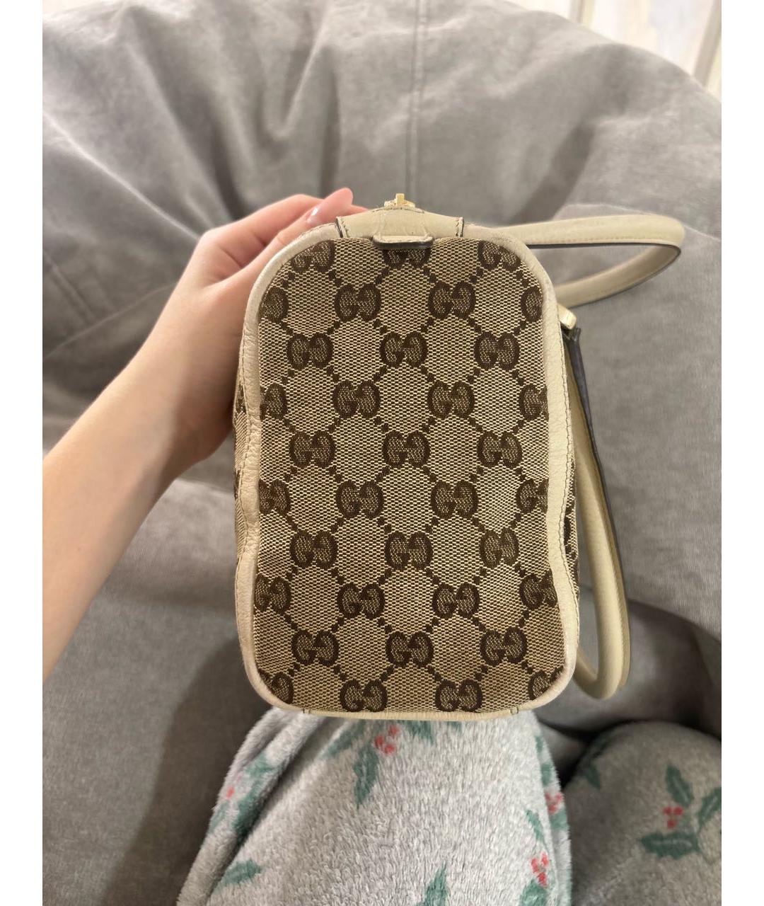 GUCCI Бежевая тканевая сумка с короткими ручками, фото 8