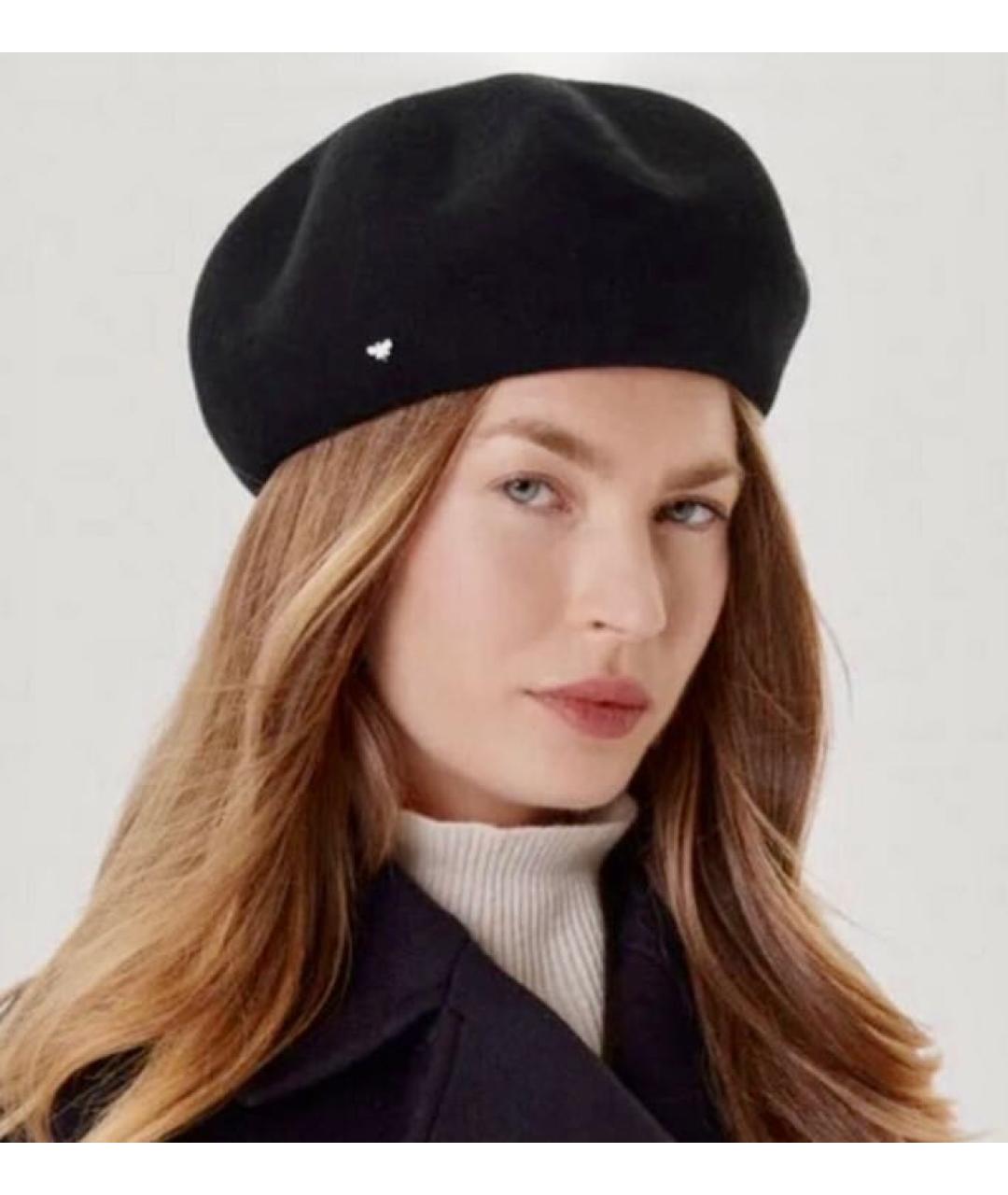 WEEKEND MAX MARA Черная шерстяная шапка, фото 7