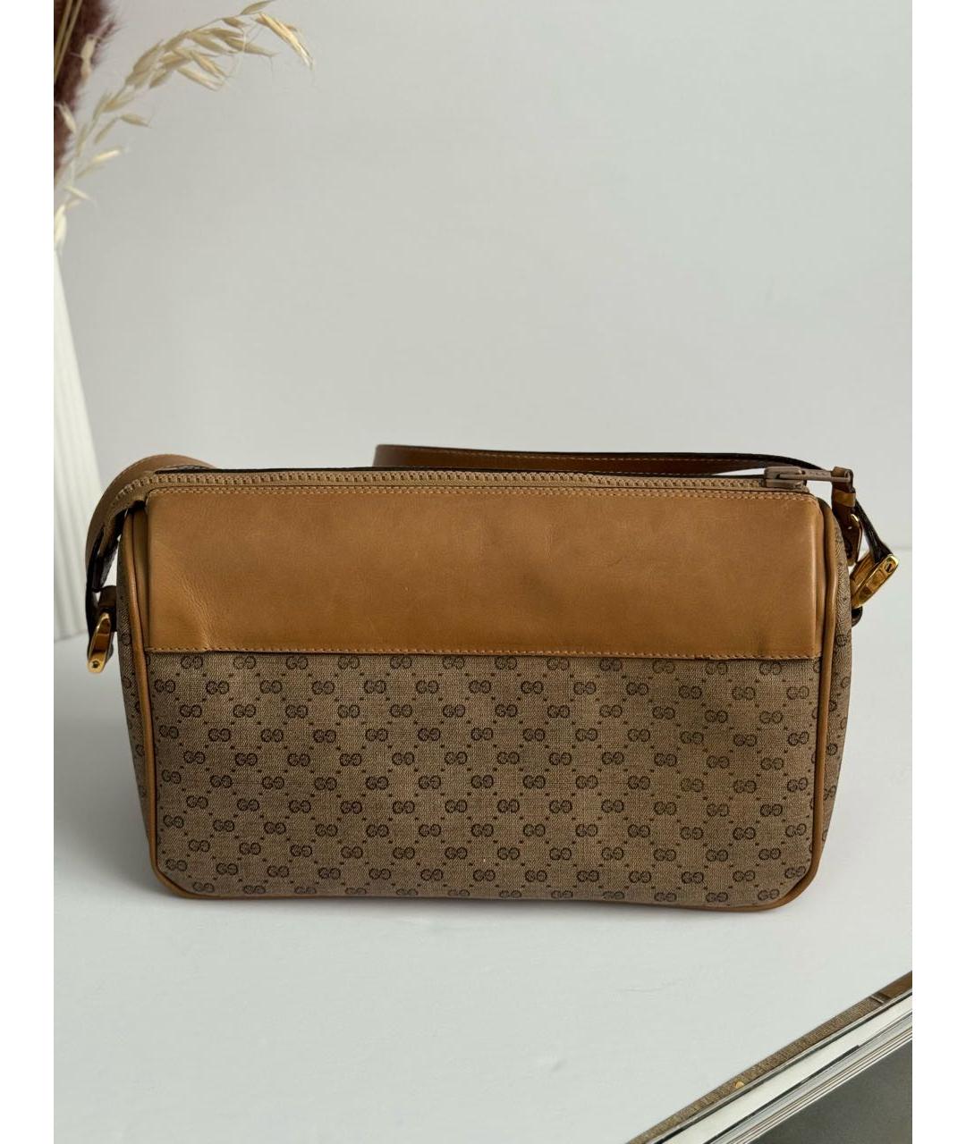 GUCCI Коричневая кожаная сумка через плечо, фото 2